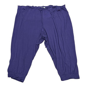 R Line Capri Pants Womens 2X Purple Pull On Plus Size Jersey Stretch Solid